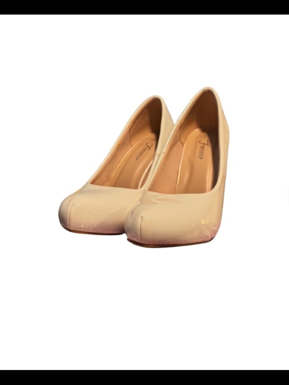 Forever White Rounded-Toe Pumps - Picture 2 of 3